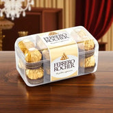 Ferrero Rocher chocolate box with 16 golden-wrapped pieces, part of the Money Plant Gift Set for gifting and home decoration.